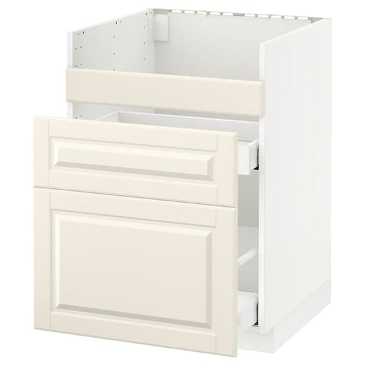 Ikea METOD - Base cb f HAVSEN snk/3 frnts/2 drws, white/Bodbyn off-white, 60x60 cm