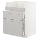 METOD base cb f HAVSEN snk/3 frnts/2 drws, white Maximera/Lerhyttan light grey, 60x60 cm