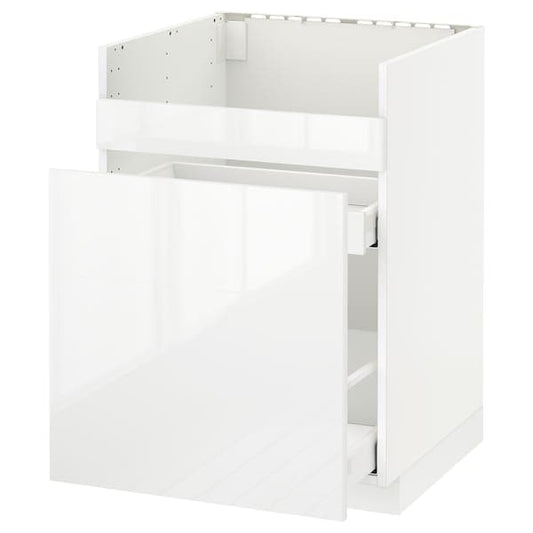 Ikea METOD - Base cb f HAVSEN snk/3 frnts/2 drws, white Maximera/Ringhult white, 60x60 cm