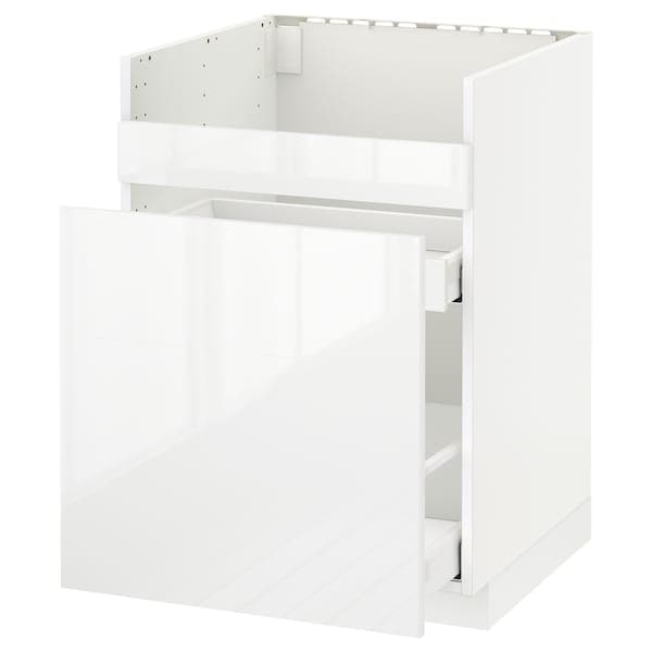 METOD - Base cb f HAVSEN snk/3 frnts/2 drws, white Maximera/Ringhult white, 60x60 cm