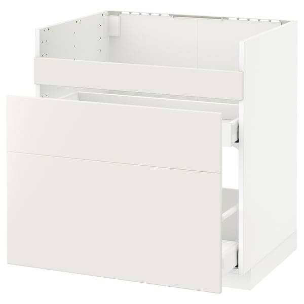 Ikea METOD - Base cb f HAVSEN snk/3 frnts/2 drws, white Maximera/Veddinge white ,