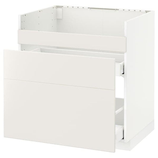 Ikea METOD - Base cb f HAVSEN snk/3 frnts/2 drws, white Maximera/Veddinge white ,