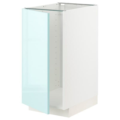 METOD - Base cab f sink/waste sorting, white Järsta/high-gloss light turquoise , 40x60 cm