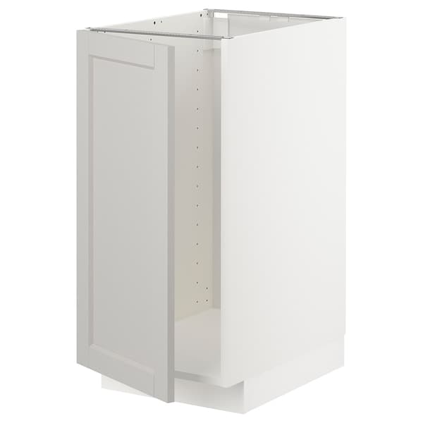 Ikea METOD - Base cab f sink/waste sorting, white/Lerhyttan light grey, 40x60 cm