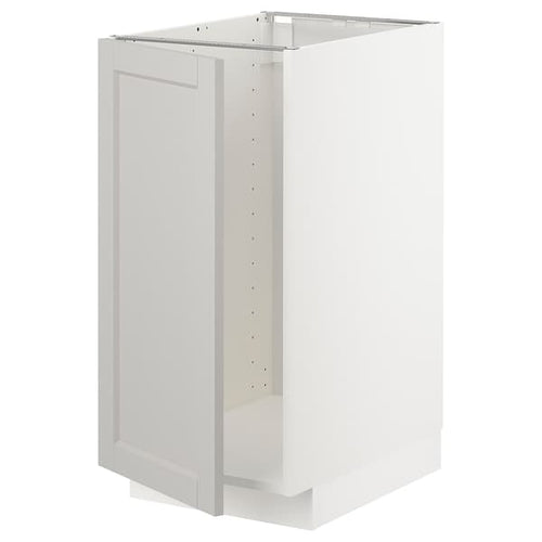 METOD base cab f sink/waste sorting, white/Lerhyttan light grey, 40x60 cm