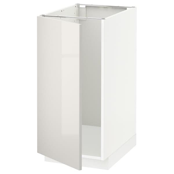 METOD - Base cab f sink/waste sorting, white/Ringhult light grey, 40x60 cm - best price from Maltashopper.com 99464703