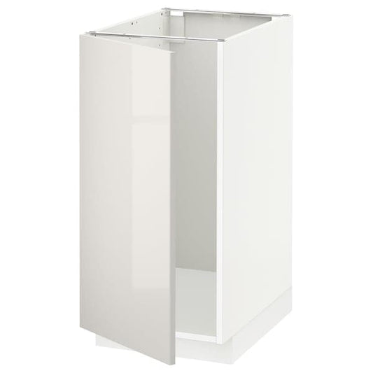 METOD - Base cab f sink/waste sorting, white/Ringhult light grey, 40x60 cm - best price from Maltashopper.com 99464703