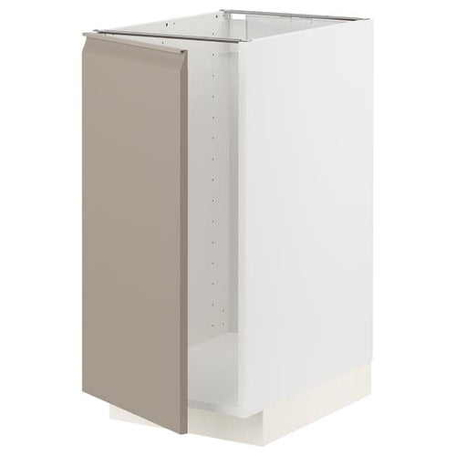 METOD base cab f sink/waste sorting, white/Upplöv matt dark beige, 40x60 cm