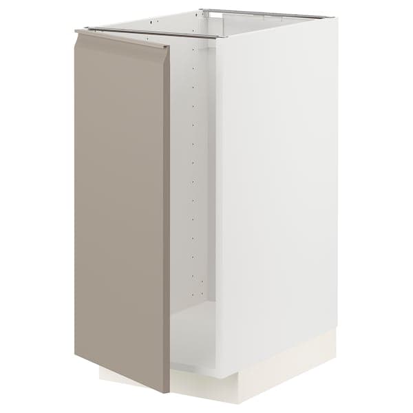 METOD - Base cab f sink/waste sorting, white/Upplöv matt dark beige , 40x60 cm