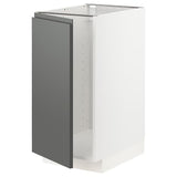 METOD base cab f sink/waste sorting, white/Voxtorp dark grey, 40x60 cm