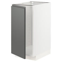 METOD base cab f sink/waste sorting, white/Voxtorp dark grey, 40x60 cm