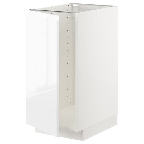 METOD - Base cab f sink/waste sorting, white/Voxtorp high-gloss/white, 40x60 cm