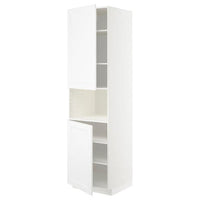 METOD high cab f micro w 2 doors/shelves, white/Axstad matt white, 60x60x220 cm