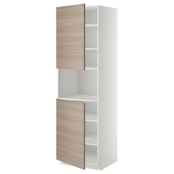 METOD - Microwave cabinet, 2 doors/shelves , 60x60x200 cm