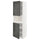METOD high cab f micro w 2 doors/shelves, white/Kalhyttan dark grey concrete effect, 60.0x200.0x60.0 cm