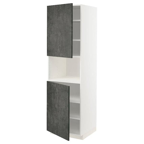 METOD - Microwave cabinet, 2 doors/shelves , 60x60x200 cm