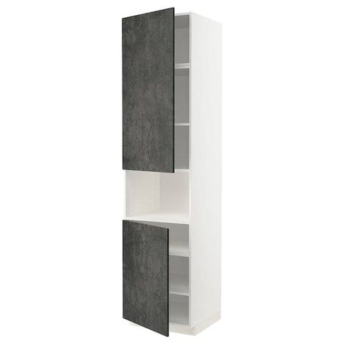 METOD - Microwave cabinet, 2 doors/shelves , 60x60x240 cm