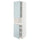 METOD high cab f micro w 2 doors/shelves, white/Kallarp light grey-blue, 60.0x220.0x60.0 cm