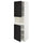 METOD - High cab f micro w 2 doors/shelves, white/Lerhyttan black stained , 60x60x200 cm