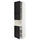 METOD - High cab f micro w 2 doors/shelves, white/Lerhyttan black stained , 60x60x240 cm
