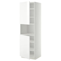 METOD high cab f micro w 2 doors/shelves, white/Ringhult white, 60x60x200 cm