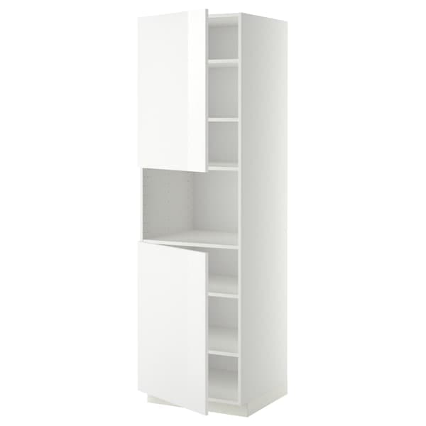 METOD - High cab f micro w 2 doors/shelves, white/Ringhult white, 60x60x200 cm