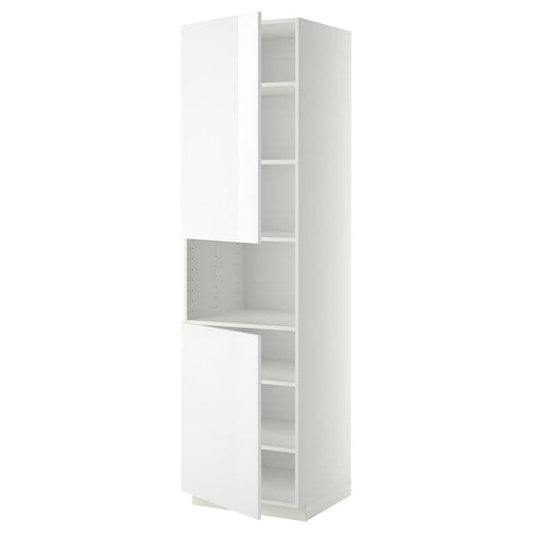 Ikea METOD - High cab f micro w 2 doors/shelves, white/Ringhult white, 60x60x220 cm