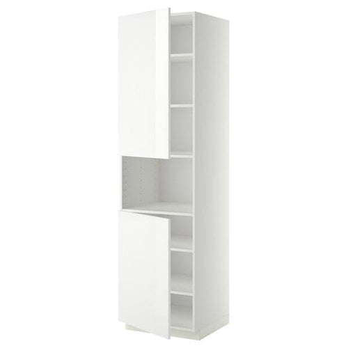 METOD high cab f micro w 2 doors/shelves, white/Ringhult white, 60x60x220 cm