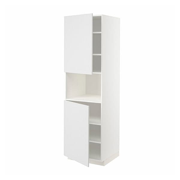 Ikea METOD - High cab f micro w 2 doors/shelves, white/Stensund white, 60x60x200 cm