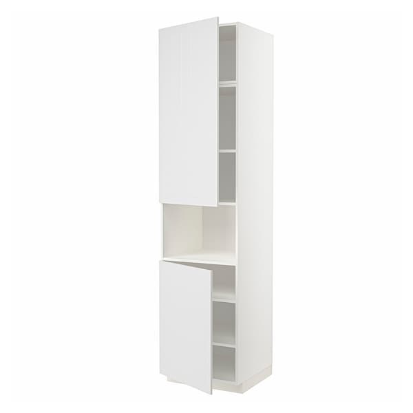Ikea METOD - High cab f micro w 2 doors/shelves, white/Stensund white, 60x60x240 cm