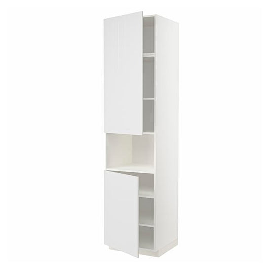 Ikea METOD - High cab f micro w 2 doors/shelves, white/Stensund white, 60x60x240 cm