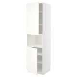 METOD high cab f micro w 2 doors/shelves, white/Vallstena white, 60x60x220 cm
