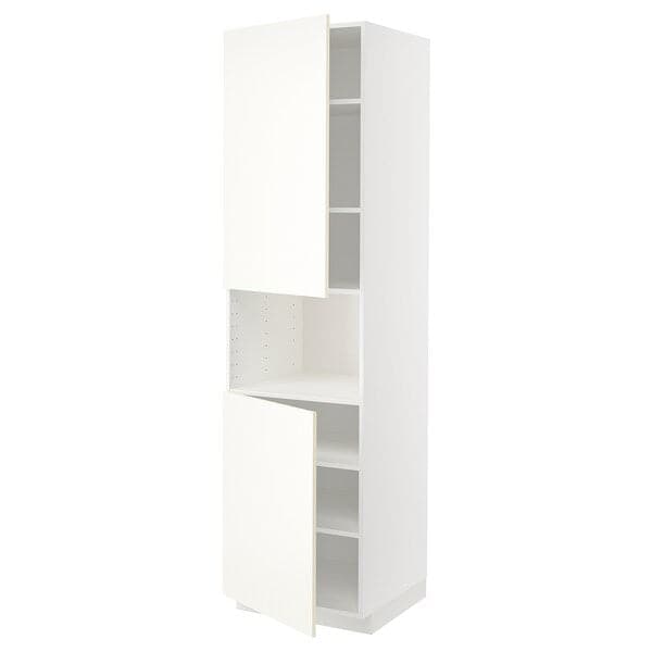 Ikea METOD - High cab f micro w 2 doors/shelves, white/Vallstena white, 60x60x220 cm