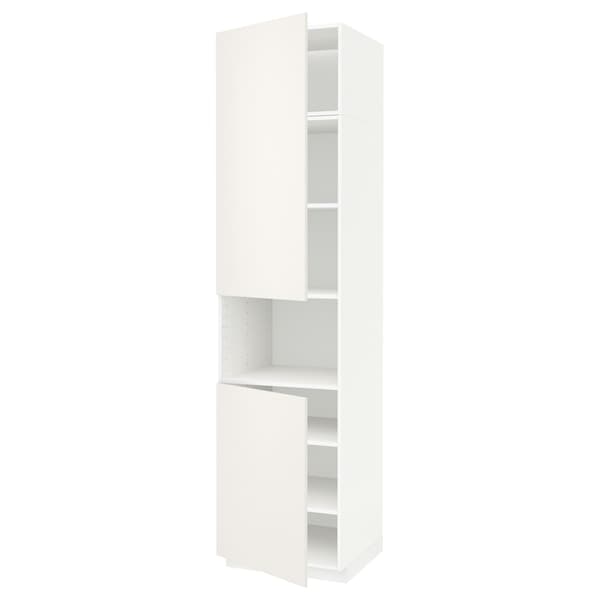 METOD high cab f micro w 2 doors/shelves, white/Veddinge white, 60x60x240 cm