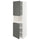 METOD high cab f micro w 2 doors/shelves, white/Voxtorp dark grey, 60x60x200 cm