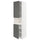 METOD high cab f micro w 2 doors/shelves, white/Voxtorp dark grey, 60.0x220.0x60.0 cm