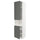 METOD high cab f micro w 2 doors/shelves, white/Voxtorp dark grey, 60.0x240.0x60.0 cm