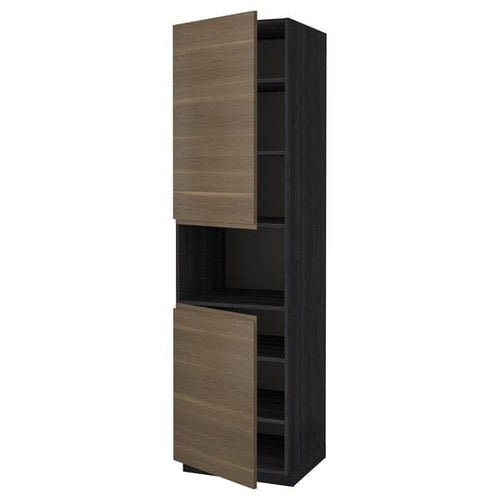 METOD - Microwave cabinet, 2 doors/shelves , 60x60x220 cm