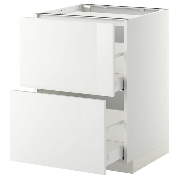 Ikea METOD - Base cab f hob/2 fronts/2 drawers, white/Ringhult white, 60x60 cm