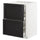 METOD - Base cab f hob/2 fronts/3 drawers, white/Lerhyttan black stained , 60x60 cm