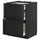 METOD base cab f hob/2 fronts/3 drawers, black/Lerhyttan black stained, 60x60 cm