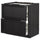 METOD base cab f hob/2 fronts/3 drawers, black/Lerhyttan black stained, 80x60 cm