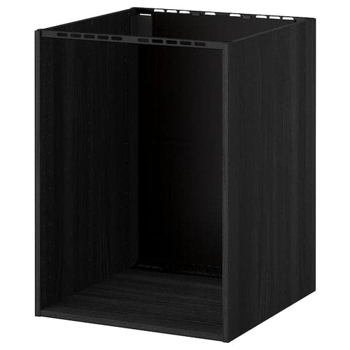 METOD - Base cabinet for built-in oven/sink, wood effect black, 60x60x80 cm
