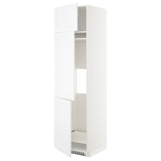 Ikea METOD - High cab f fridge/freezer w 3 doors, white/Axstad matt white, 60x60x220 cm