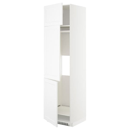 METOD - High cab f fridge/freezer w 3 doors, white/Axstad matt white, 60x60x220 cm