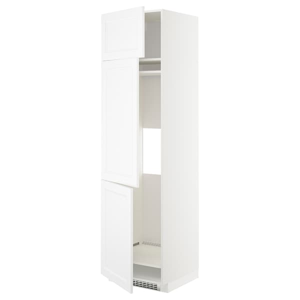 METOD - High cab f fridge/freezer w 3 doors, white/Axstad matt white, 60x60x220 cm