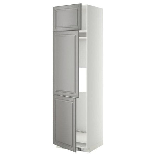 Ikea METOD - High cab f fridge/freezer w 3 doors, white/Bodbyn grey , 60x60x220 cm