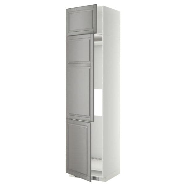 Ikea METOD - High cab f fridge/freezer w 3 doors, white/Bodbyn grey , 60x60x240 cm