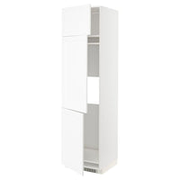 METOD high cab f fridge/freezer w 3 doors, white Enköping/white wood effect, 60x60x220 cm
