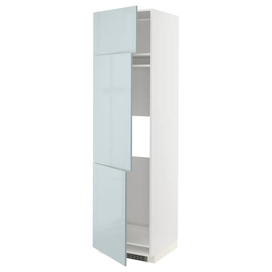 Ikea METOD - High cab f fridge/freezer w 3 doors, white/Kallarp light grey-blue, 60x60x220 cm